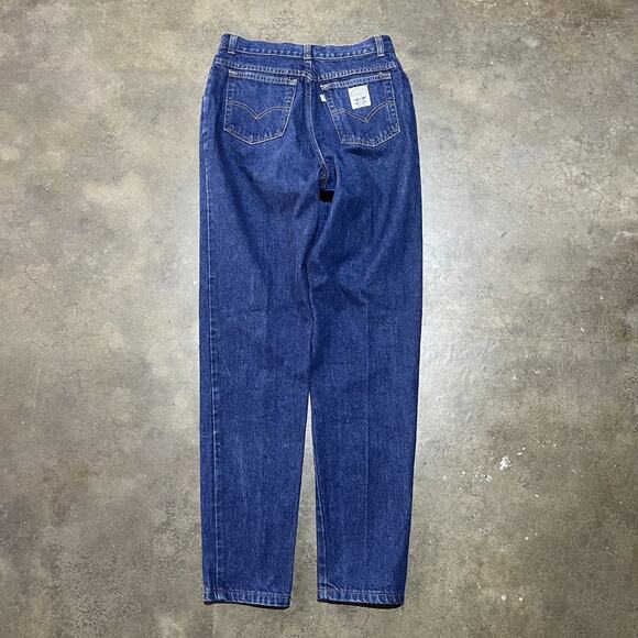 Vintage 80s Levi's Dark Wash Tapered Jeans 28x33 - Picture 2 of 4